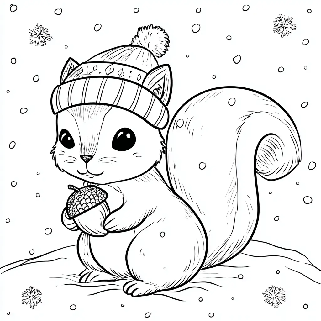 Dibujo de la ardilla y su bellota especial para colorear Dibujo de la ardilla y su bellota especial para colorear