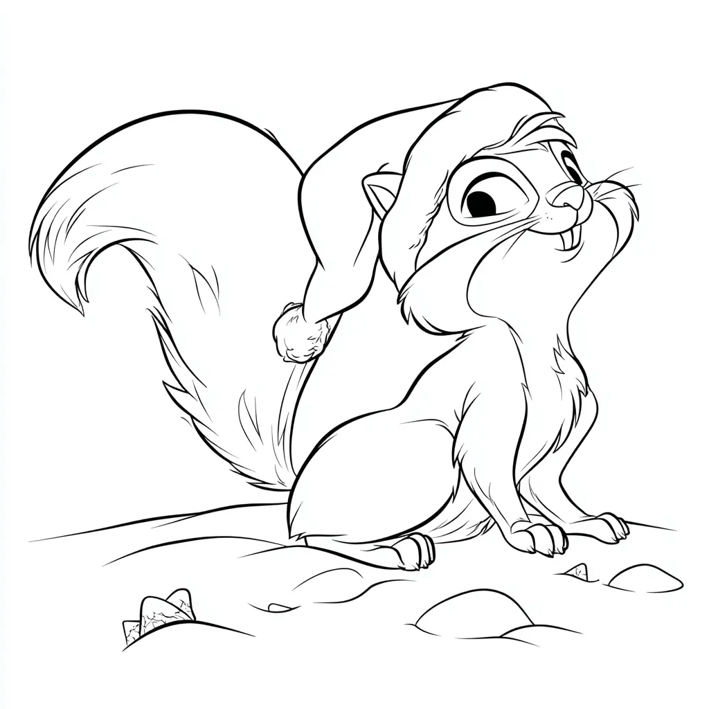 Dibujo de una ardilla traviesa para colorear Dibujo de una ardilla traviesa para colorear
