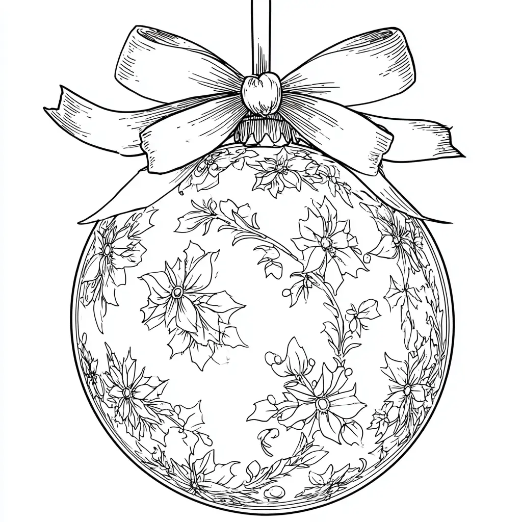 Dibujo de elegante bola de flores para colorear Dibujo de elegante bola de flores para colorear