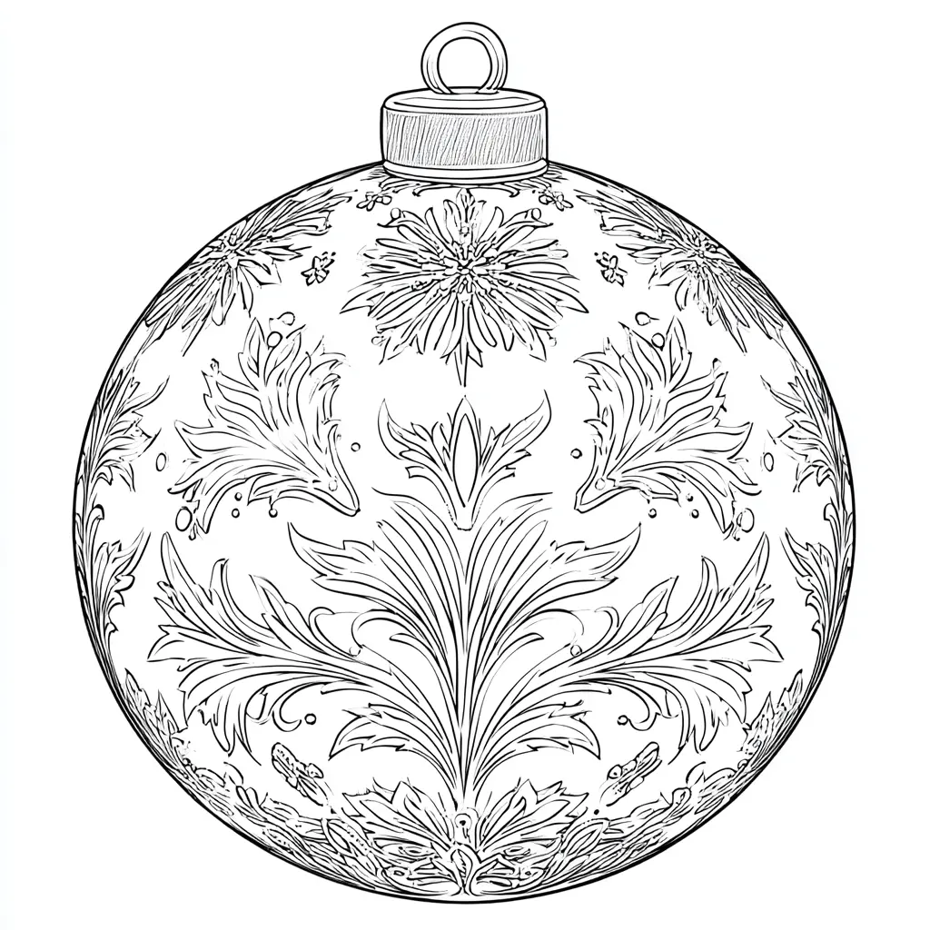 Dibujo de bola elegante de Navidad para colorear Dibujo de bola elegante de Navidad para colorear