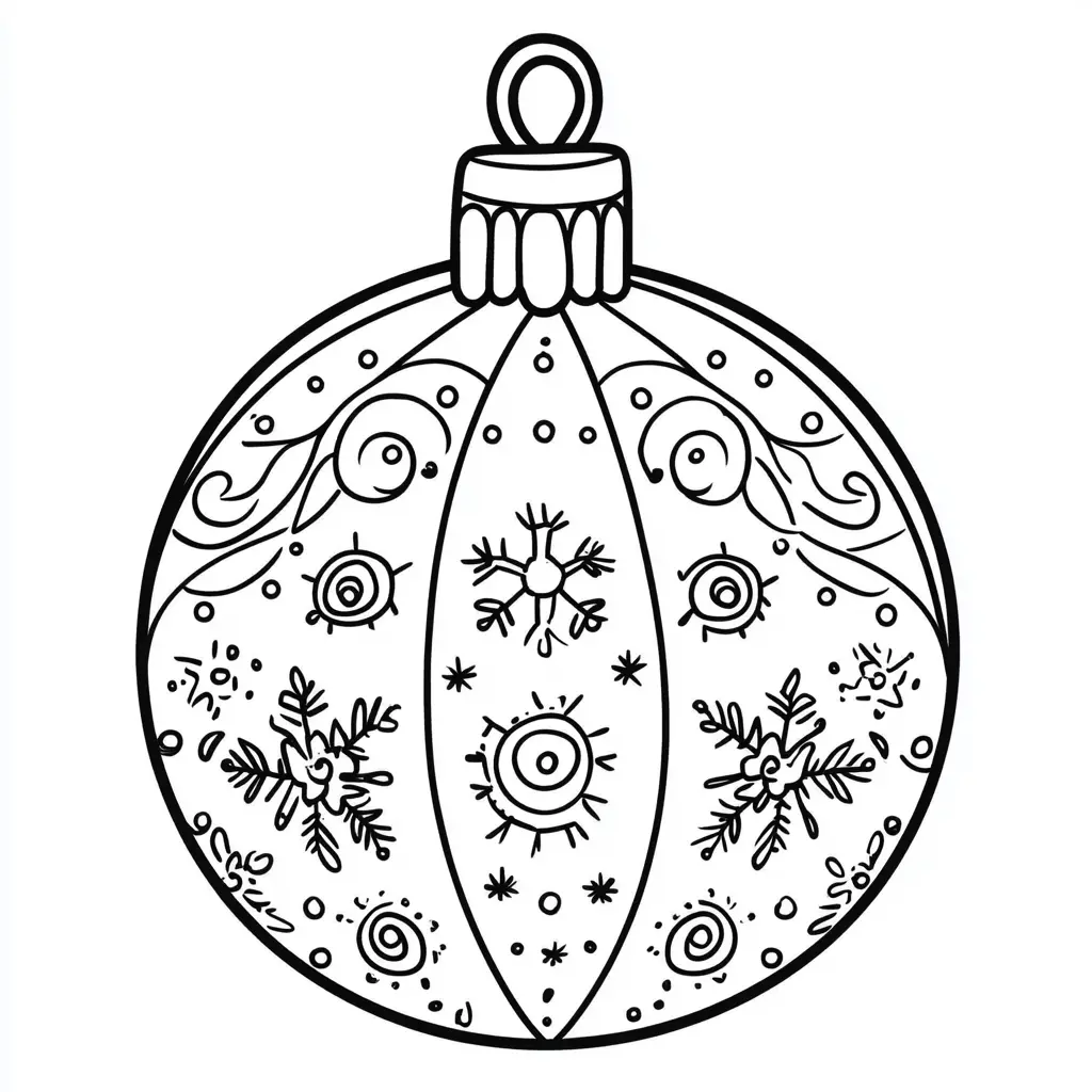 Dibujo de bola mágica de Navidad para colorear Dibujo de bola mágica de Navidad para colorear
