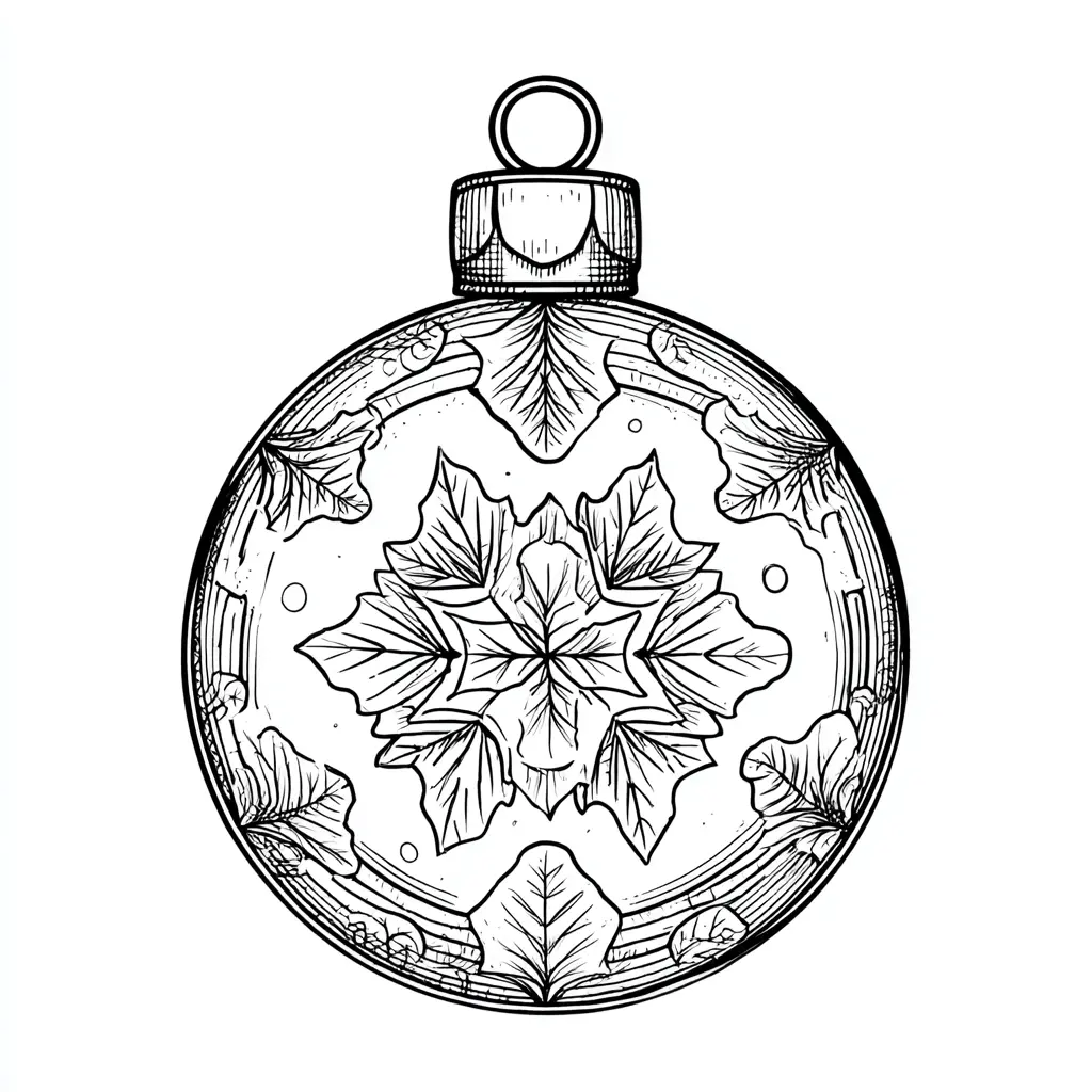 Dibujo de bola de Navidad floral para colorear Dibujo de bola de Navidad floral para colorear
