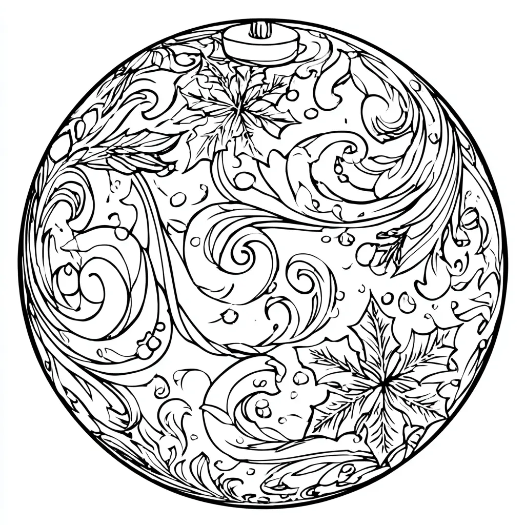 Dibujo de bola navideña de jardín para colorear Dibujo de bola navideña de jardín para colorear