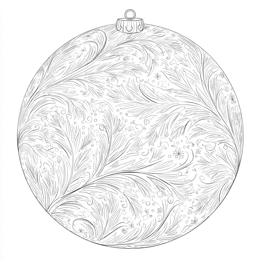 Dibujo de elegante bola navideña para colorear Dibujo de elegante bola navideña para colorear