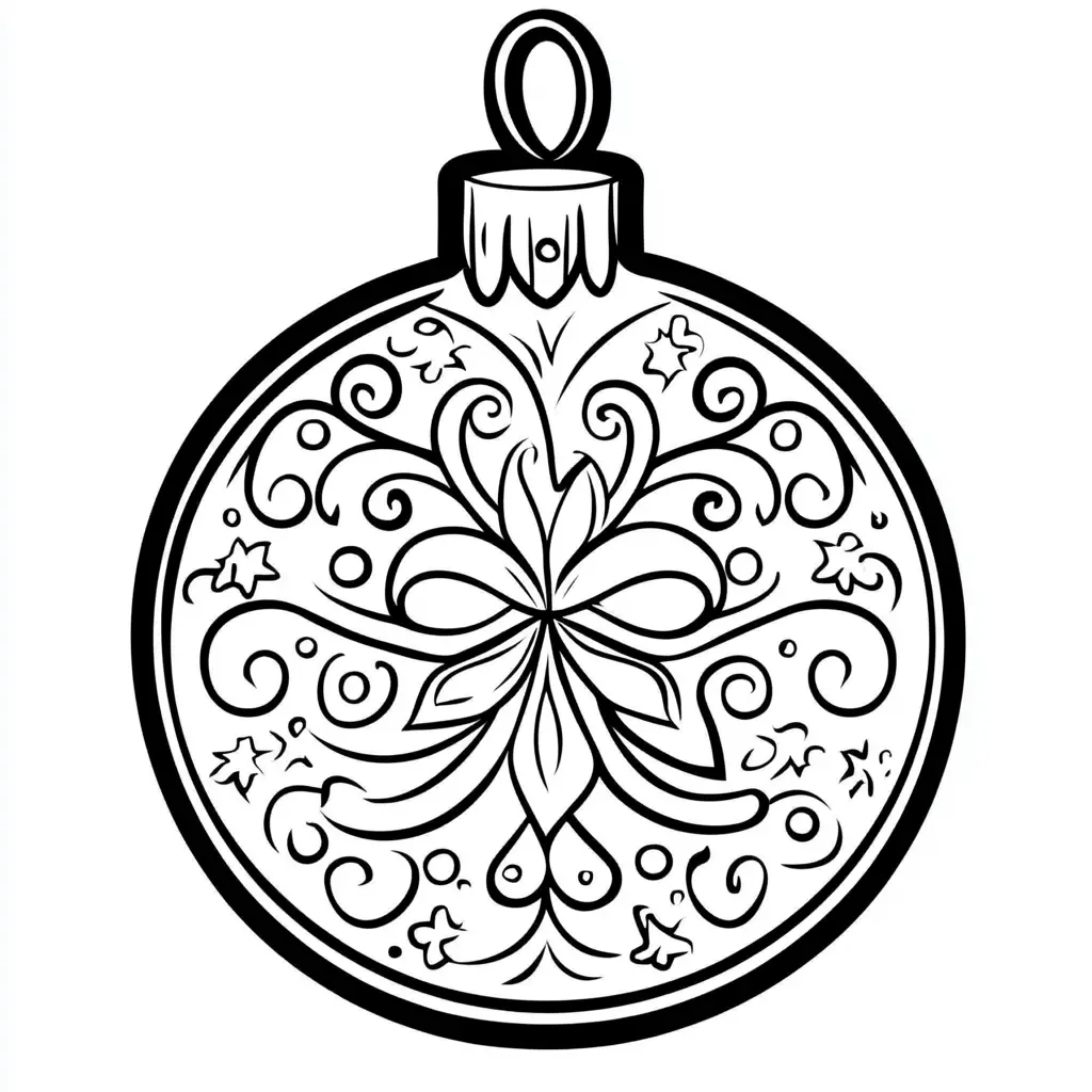 Dibujo de bonita bola de Navidad para colorear Dibujo de bonita bola de Navidad para colorear