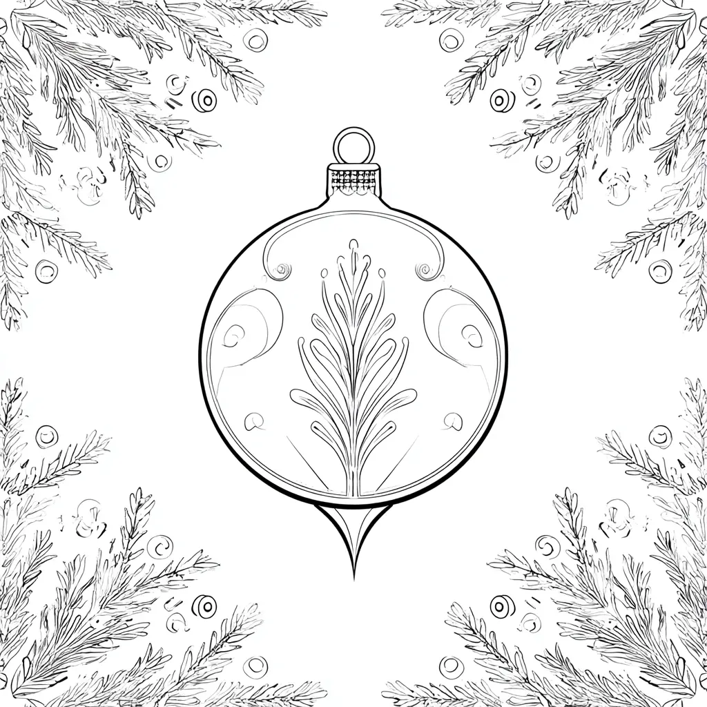 Dibujo de bola de fiesta navideña para colorear Dibujo de bola de fiesta navideña para colorear