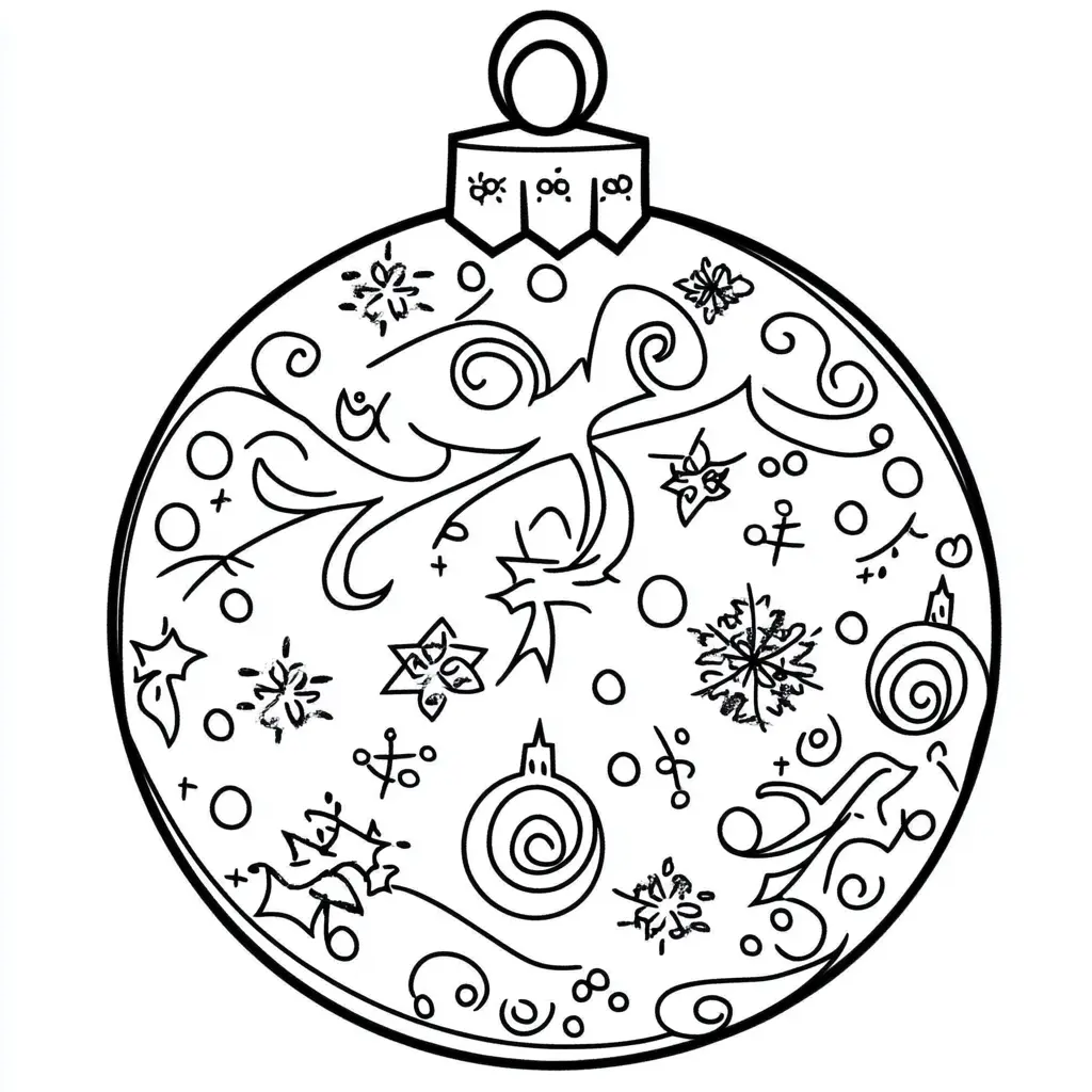 Dibujo de bola de Navidad especial para colorear Dibujo de bola de Navidad especial para colorear
