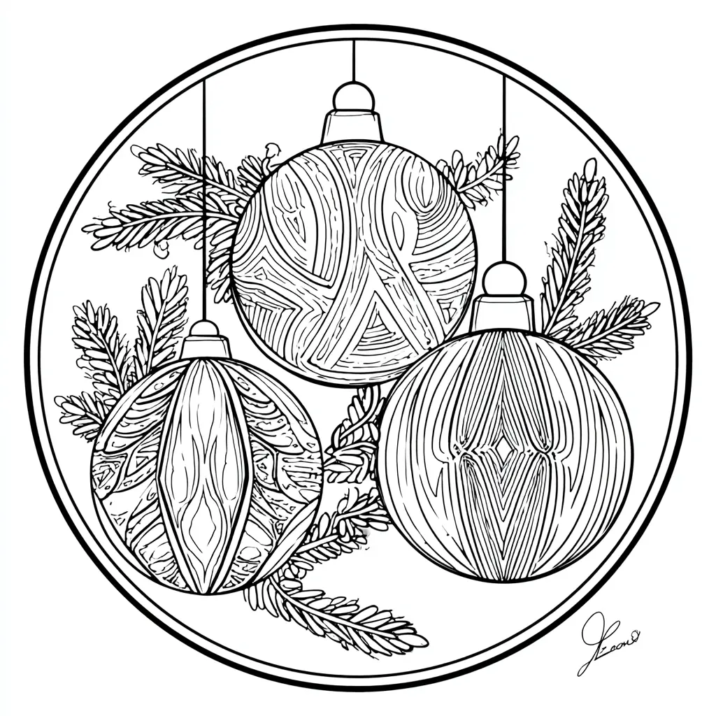 Dibujo de mandala de bolas colgantes para colorear Dibujo de mandala de bolas colgantes para colorear