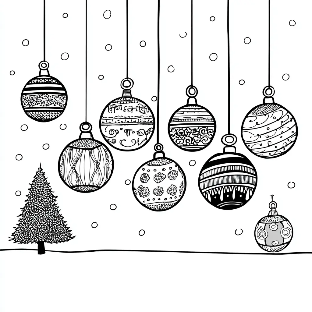 Dibujo de jardín navideño para colorear Dibujo de jardín navideño para colorear