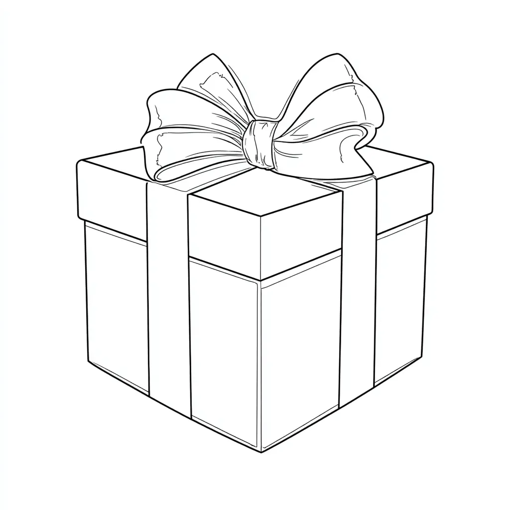 Dibujo de caja de regalo clásica para colorear