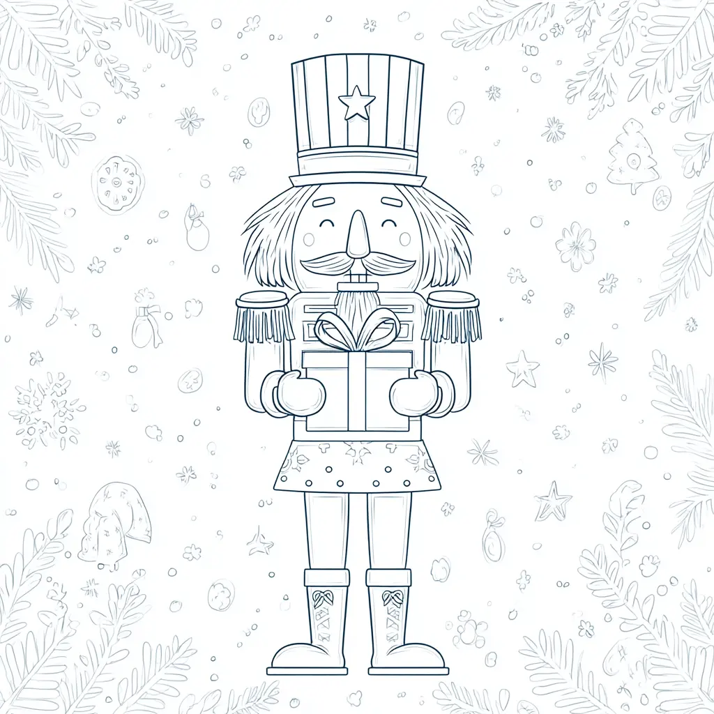 Dibujo de cascanueces navideño para colorear Dibujo de cascanueces navideño para colorear