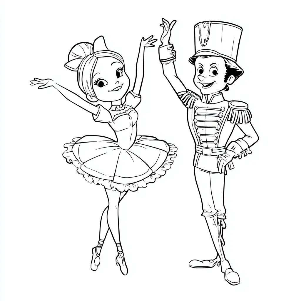 Dibujo de cascanueces de dibujos con bailarina para colorear Dibujo de cascanueces de dibujos con bailarina para colorear