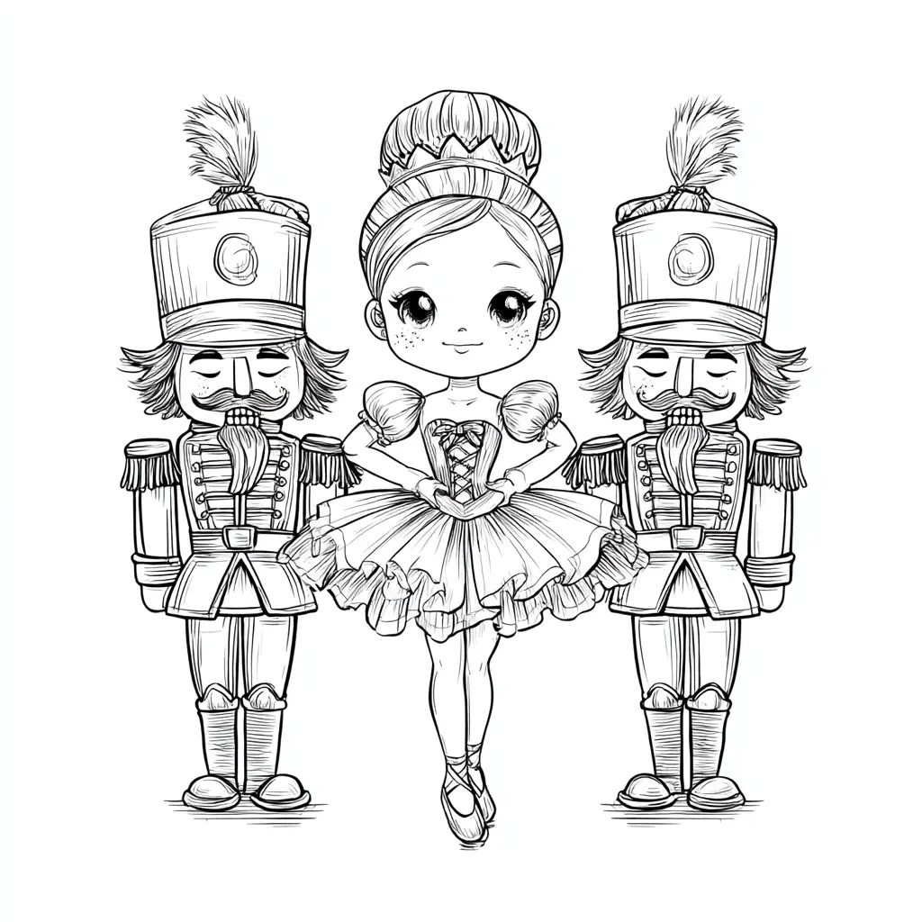 Dibujo de ballet entre cascanueces para colorear Dibujo de ballet entre cascanueces para colorear