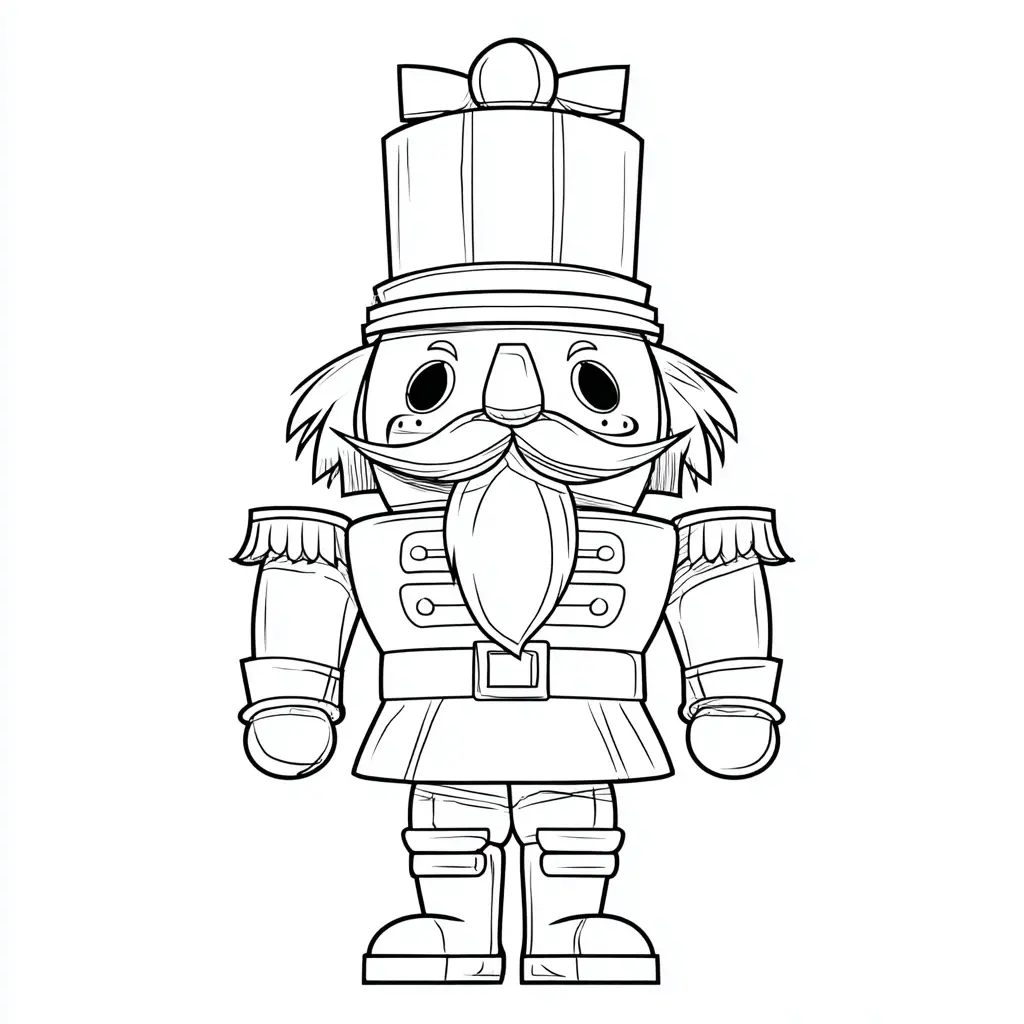 Dibujo de cascanueces con bigote para colorear Dibujo de cascanueces con bigote para colorear