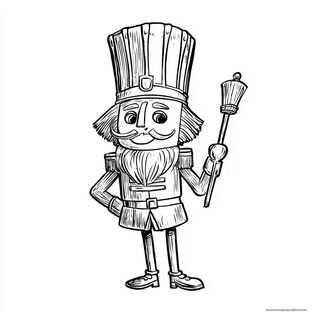 Dibujo de cascanueces cómico para colorear Dibujo de cascanueces cómico para colorear