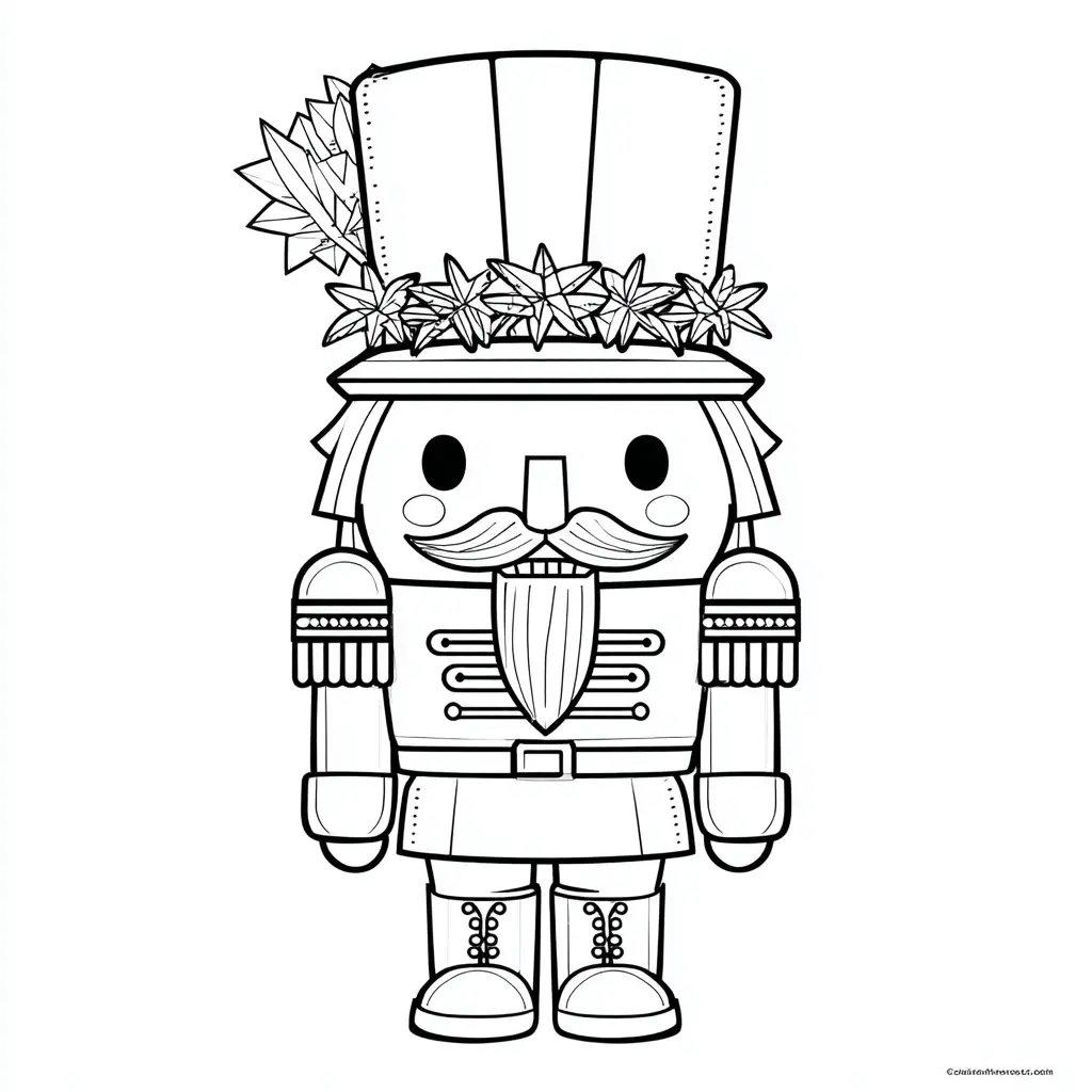 Dibujo de cascanueces con sombrero de flores para colorear Dibujo de cascanueces con sombrero de flores para colorear