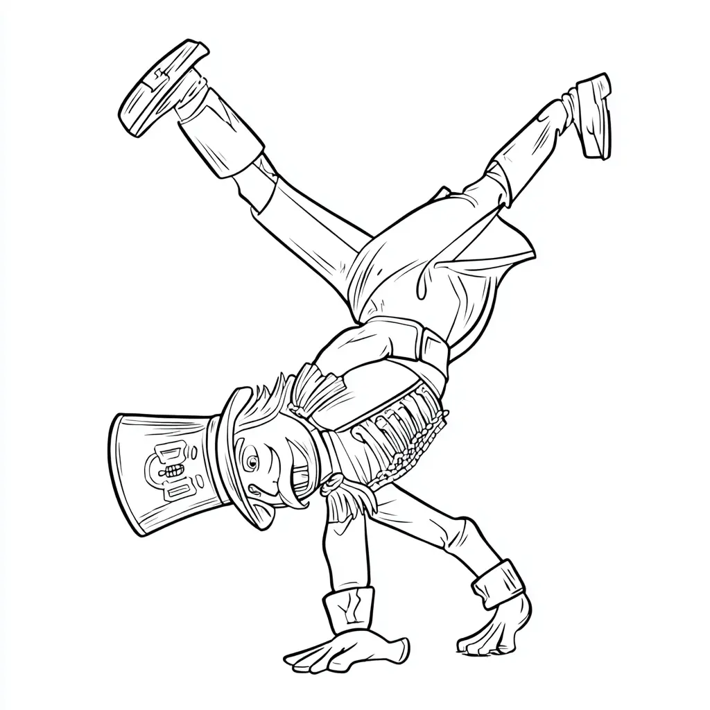 Dibujo de cascanueces breakdancer para colorear Dibujo de cascanueces breakdancer para colorear