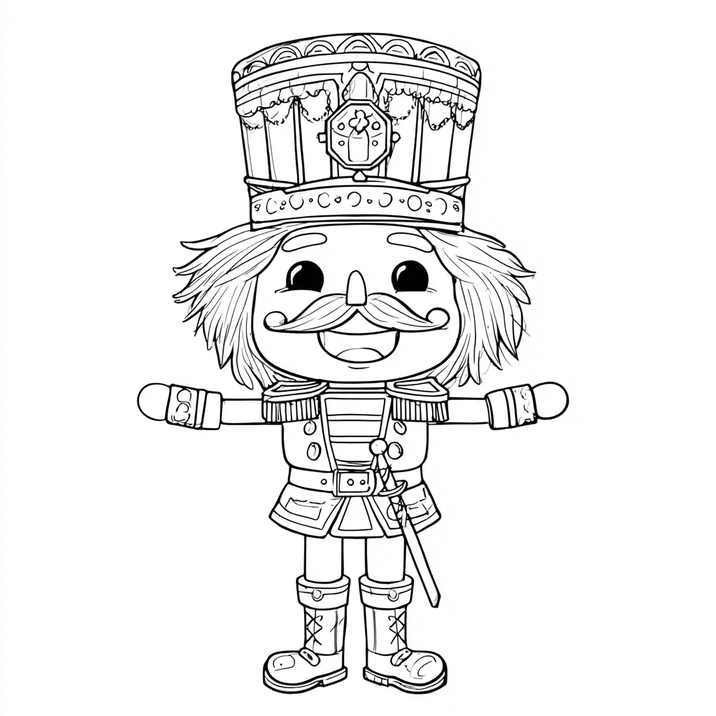 Dibujo de cascanueces alegre para colorear Dibujo de cascanueces alegre para colorear