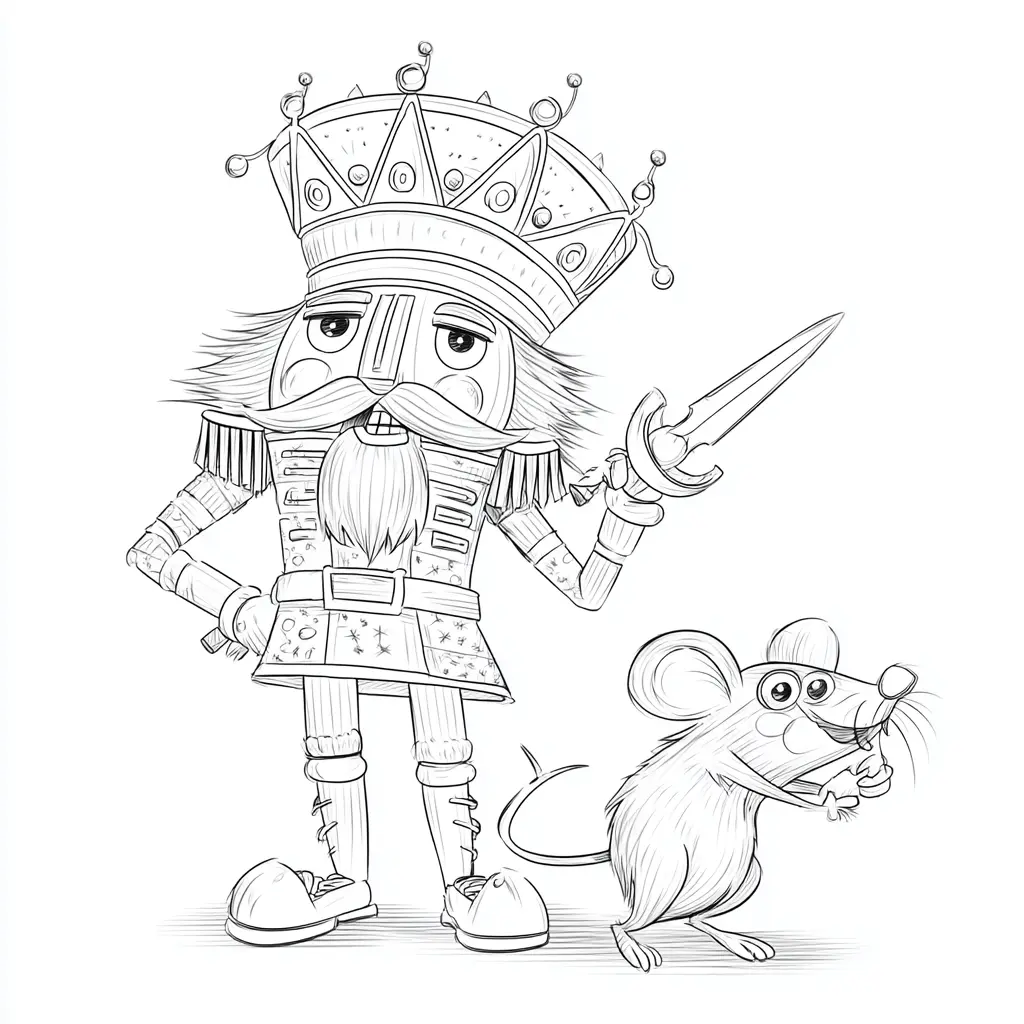 Dibujo de cascanueces vs ratón para colorear Dibujo de cascanueces vs ratón para colorear