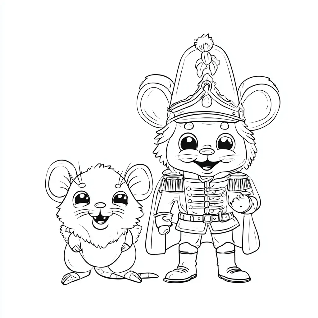 Dibujo de cascanueces ratón y amigo para colorear Dibujo de cascanueces ratón y amigo para colorear