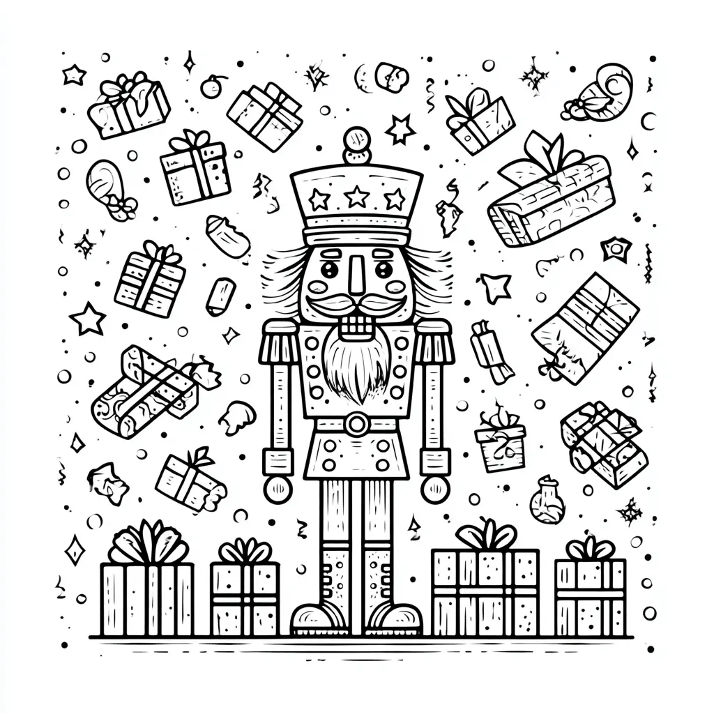 Dibujo de cascanueces festivo para colorear Dibujo de cascanueces festivo para colorear