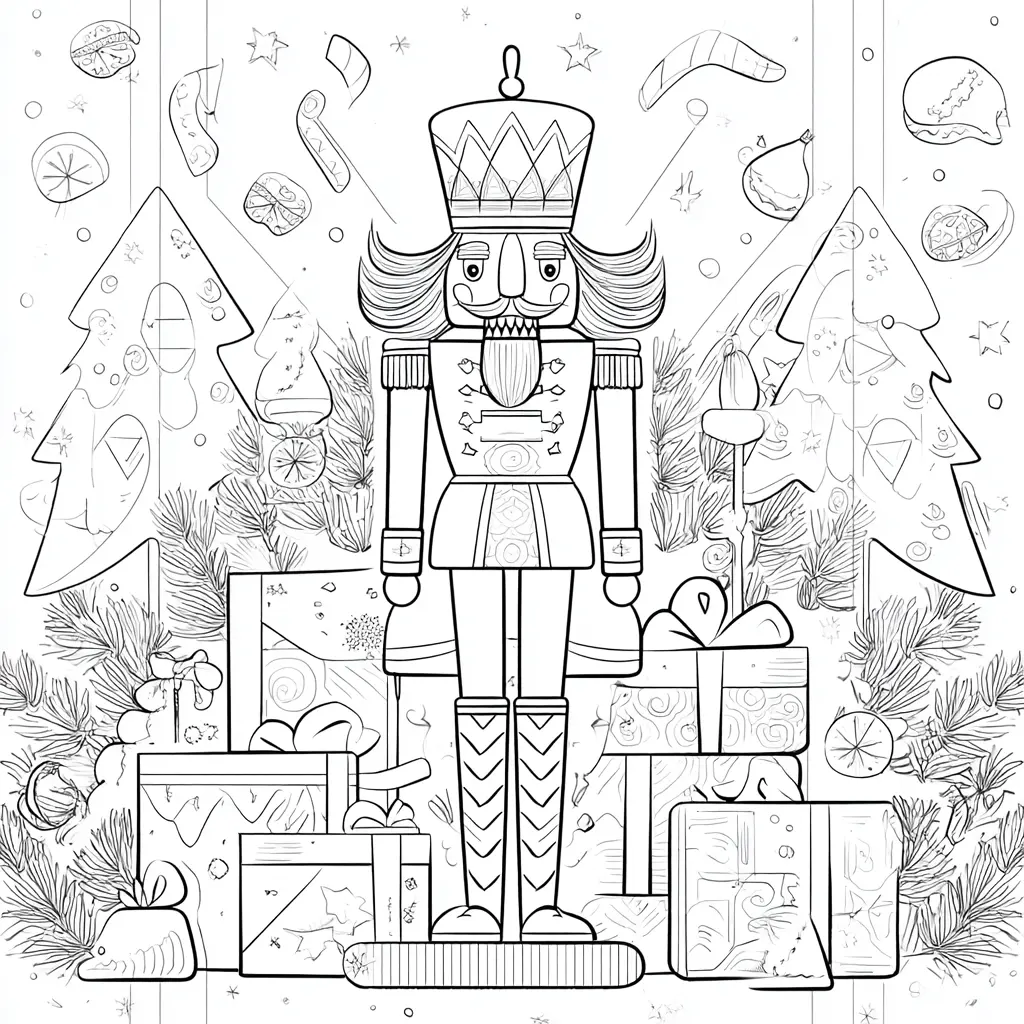Dibujo de el cascanueces en navidad para colorear Dibujo de el cascanueces en navidad para colorear