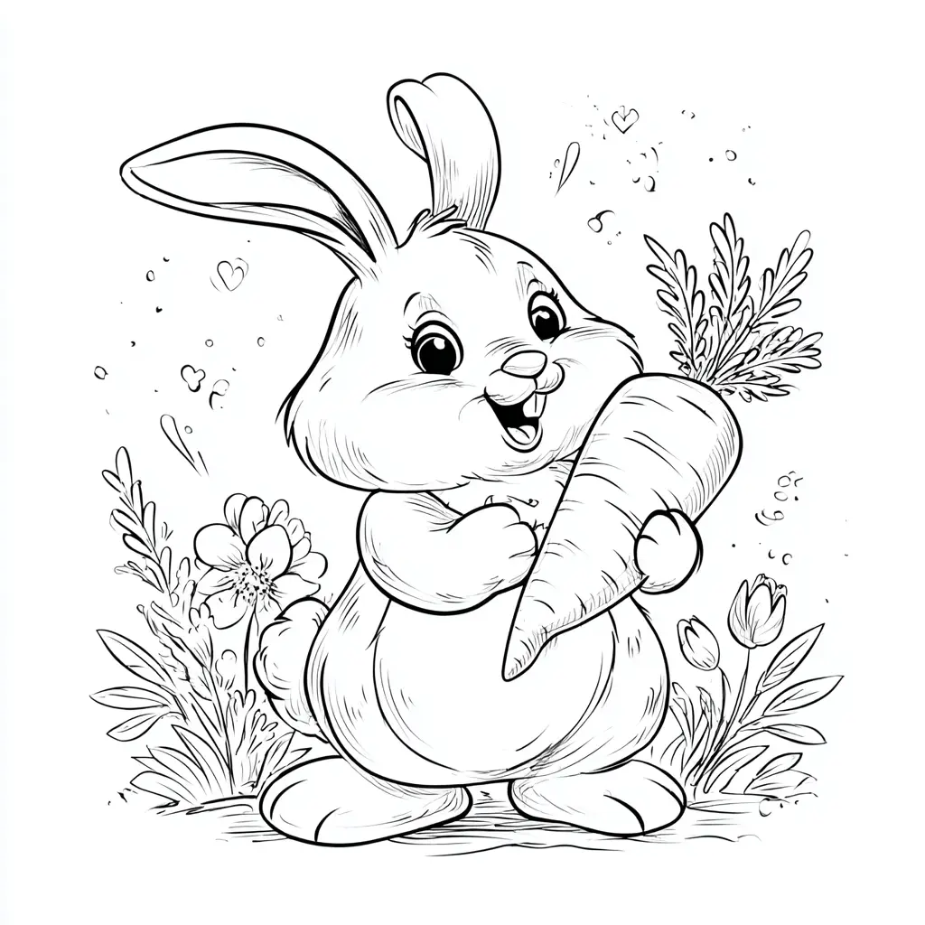 Dibujo de el conejo en el campo para colorear Dibujo de el conejo en el campo para colorear