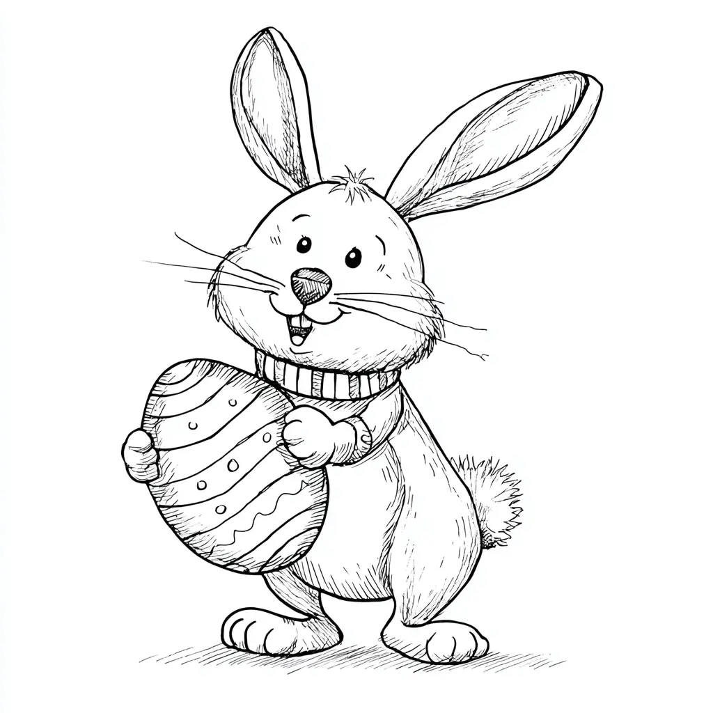 Dibujo de conejo navideño para colorear Dibujo de conejo navideño para colorear
