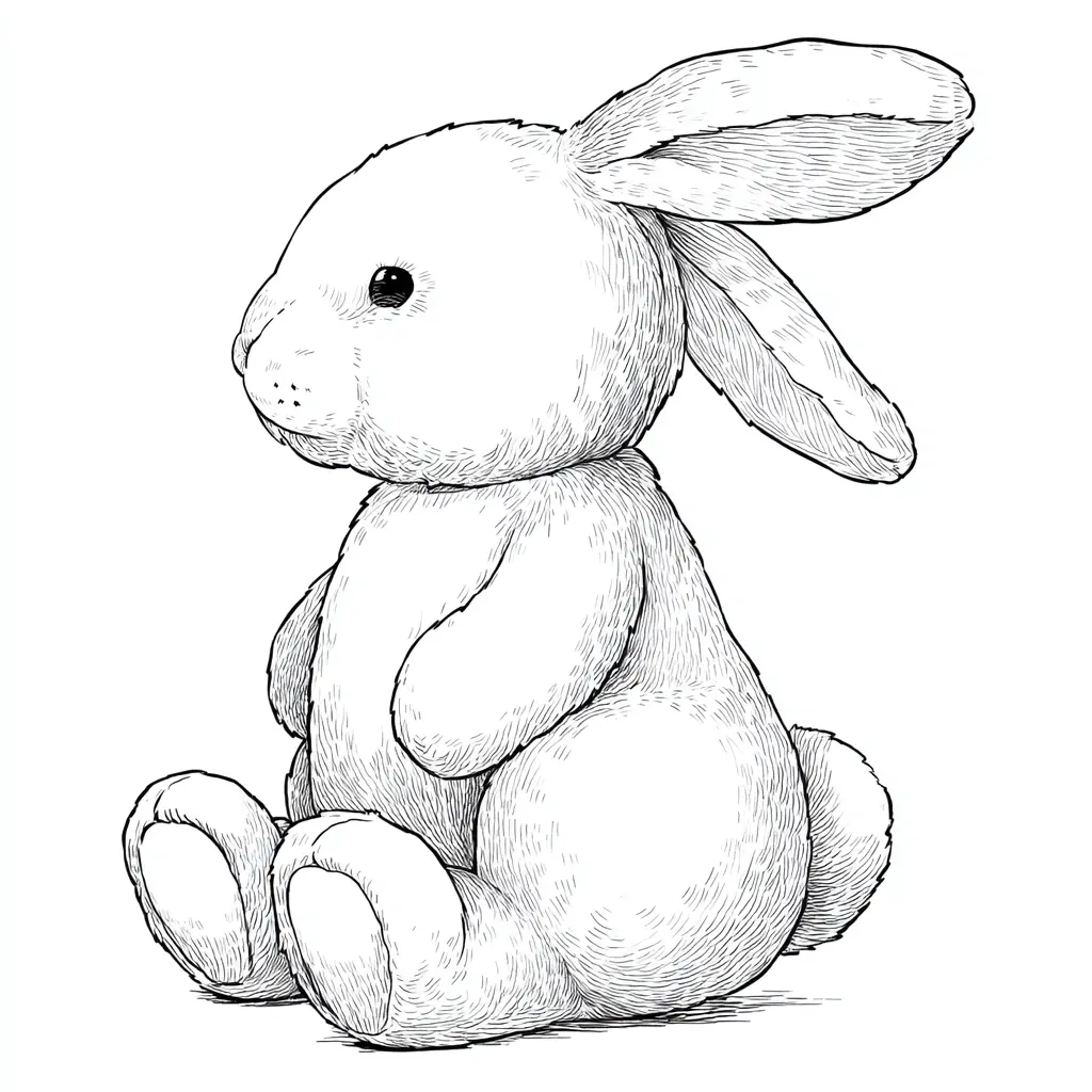 Dibujo de peluche de conejo para colorear Dibujo de peluche de conejo para colorear