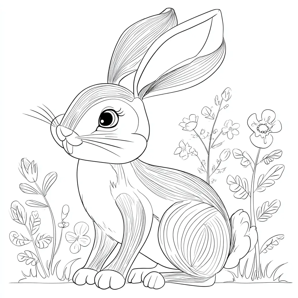 Dibujo de conejo de diseño para colorear Dibujo de conejo de diseño para colorear