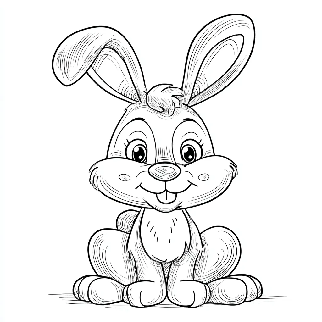 Dibujo de conejito caricatura para colorear Dibujo de conejito caricatura para colorear