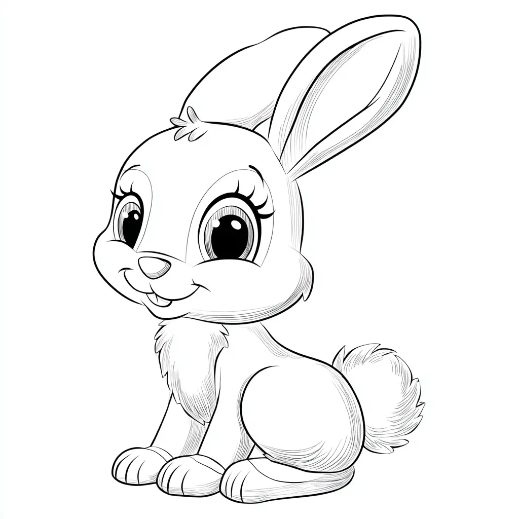 Dibujo de conejito gracioso para colorear Dibujo de conejito gracioso para colorear