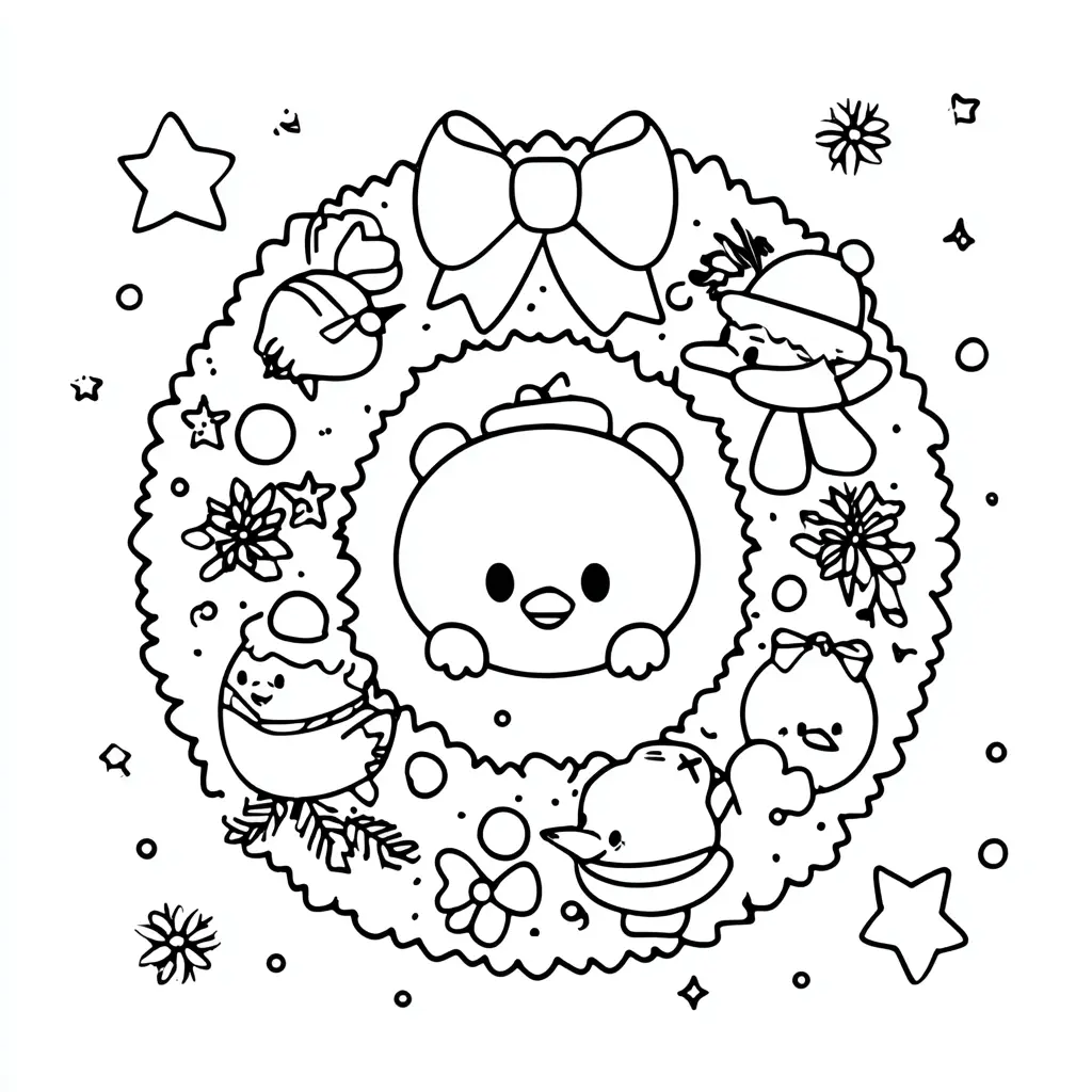 Dibujo de corona kawaii con aves para colorear Dibujo de corona kawaii con aves para colorear