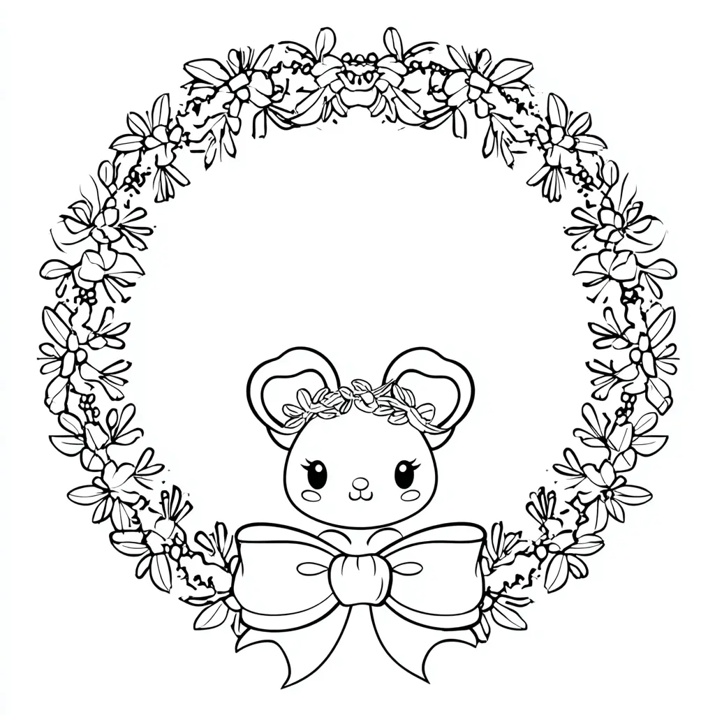 Dibujo de corona de ratita con lacito para colorear Dibujo de corona de ratita con lacito para colorear