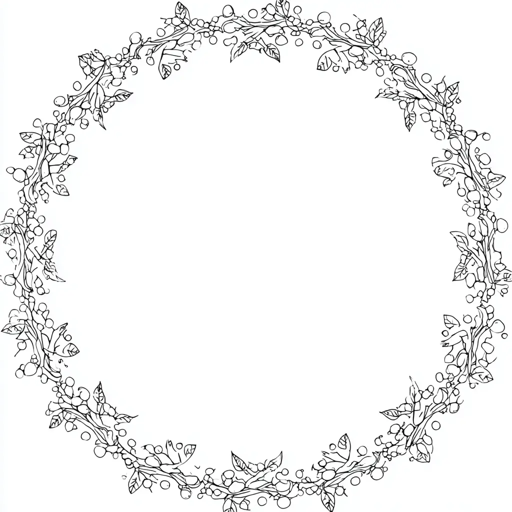 Dibujo de corona de hojas de acebo para colorear Dibujo de corona de hojas de acebo para colorear