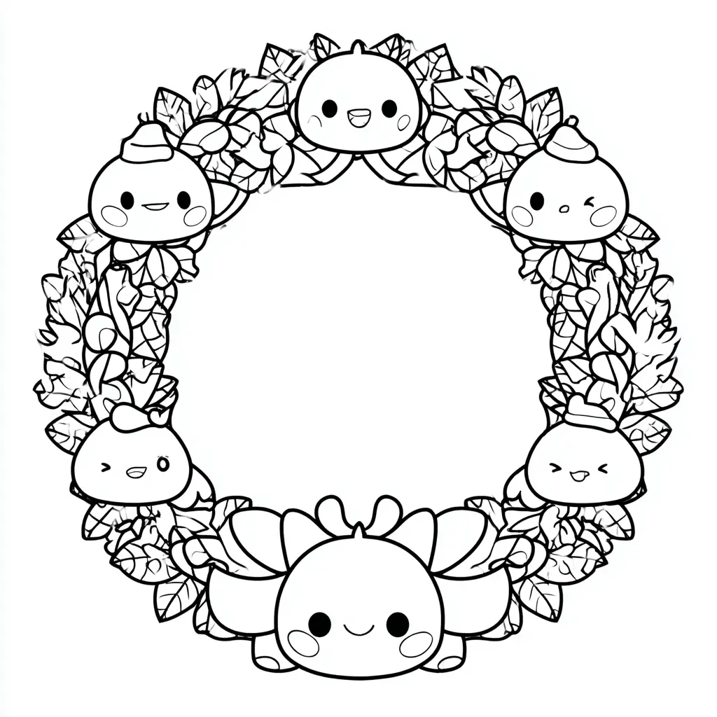 Dibujo de corona kawaii de muñecos felices para colorear Dibujo de corona kawaii de muñecos felices para colorear