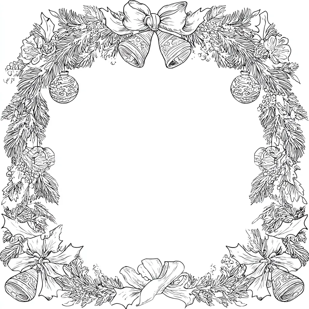 Dibujo de corona con campanitas y bolas para colorear Dibujo de corona con campanitas y bolas para colorear