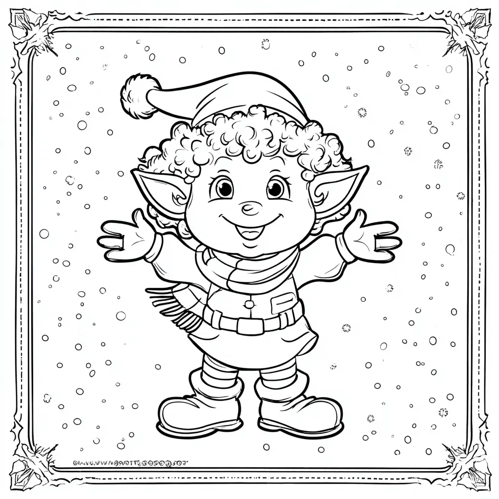 Dibujo de duende de cabello rizado para colorear