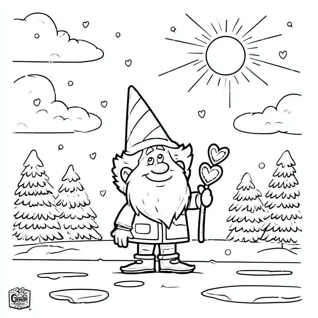 Dibujo de un gnomo dulce para colorear