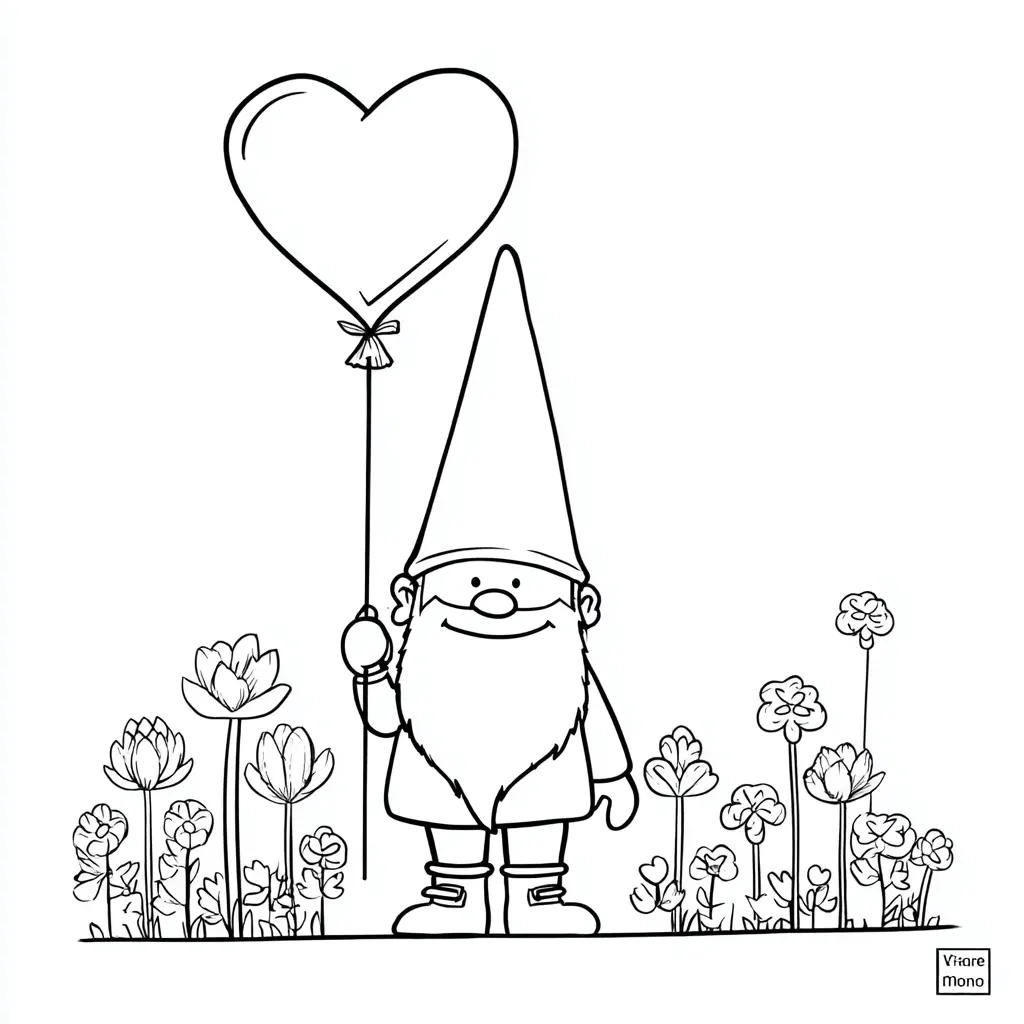 Dibujo de el gnomo del amor para colorear