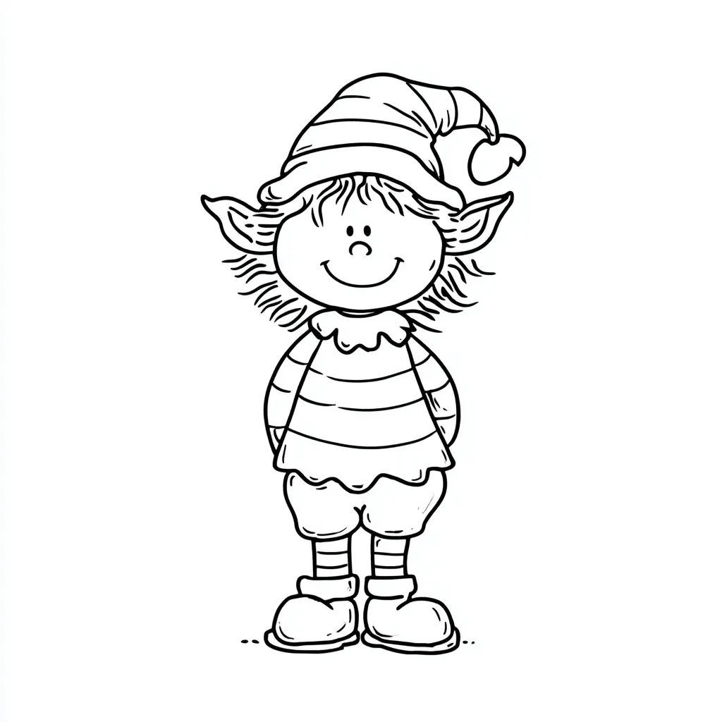 Dibujo de duende sencillo para colorear