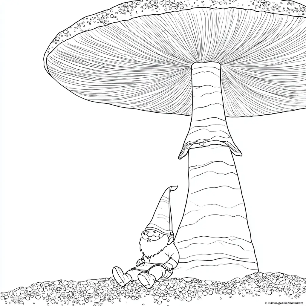 Dibujo de gnomo descansando para colorear