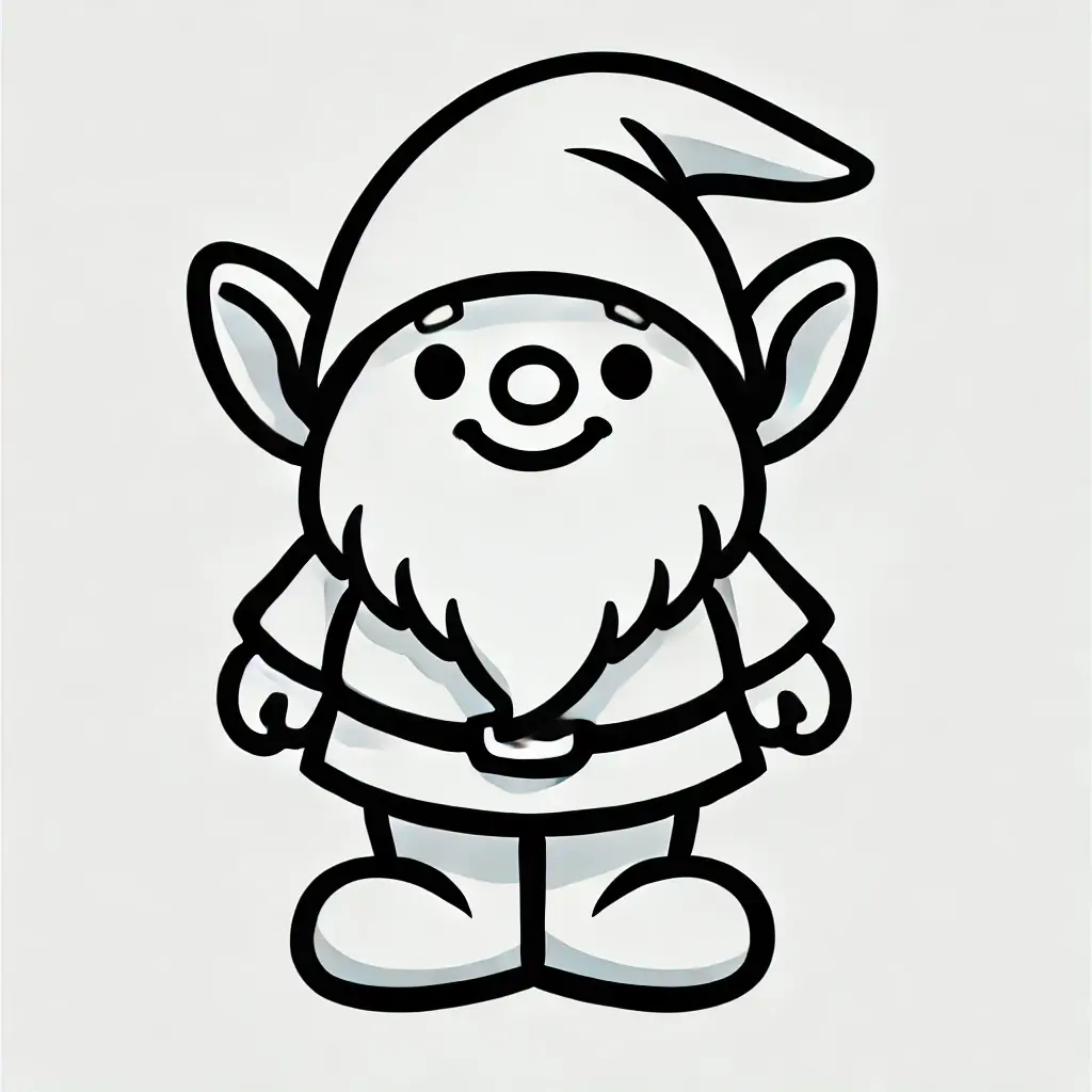 Dibujo de duendecillo fácil para colorear
