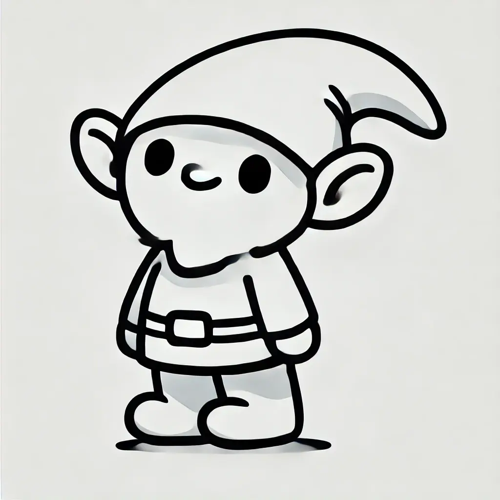 Dibujo de silueta de duende a para colorear