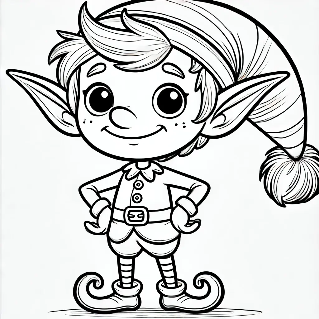 Dibujo de duende de orejas puntiagudas para colorear