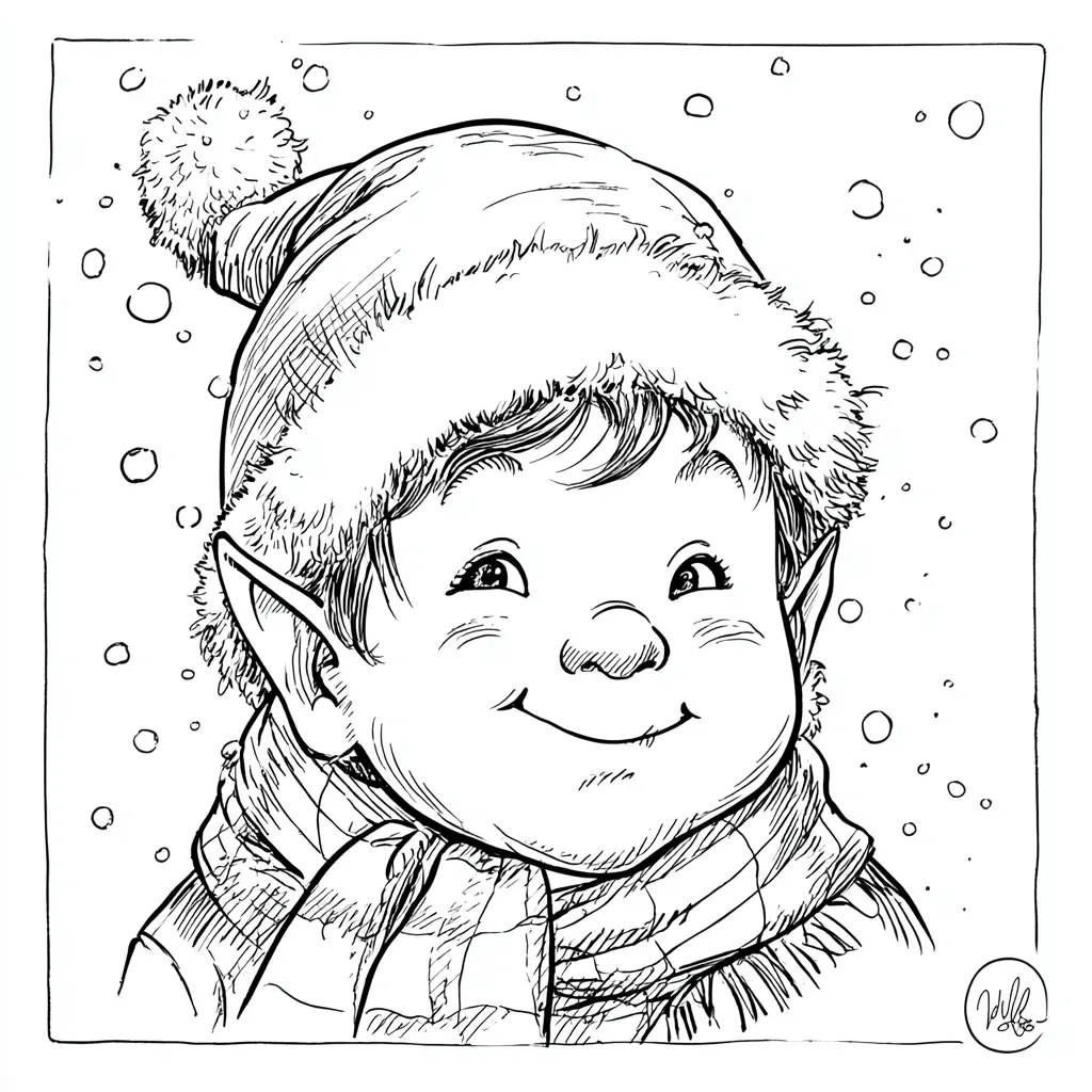 Dibujo de rostro de duende para colorear