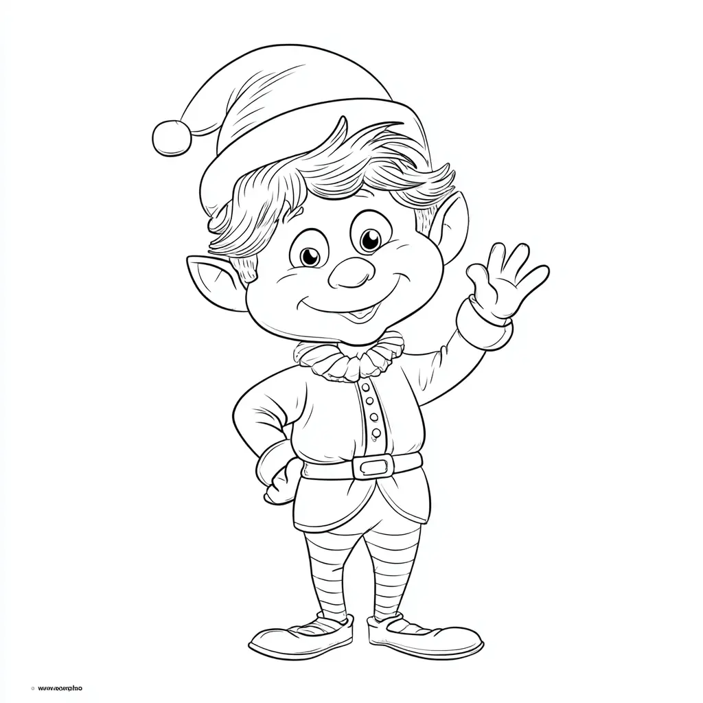 Dibujo de duende saludando para colorear