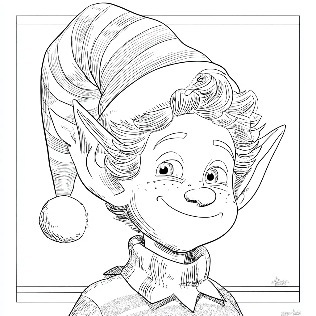 Dibujo de duende simpático para colorear