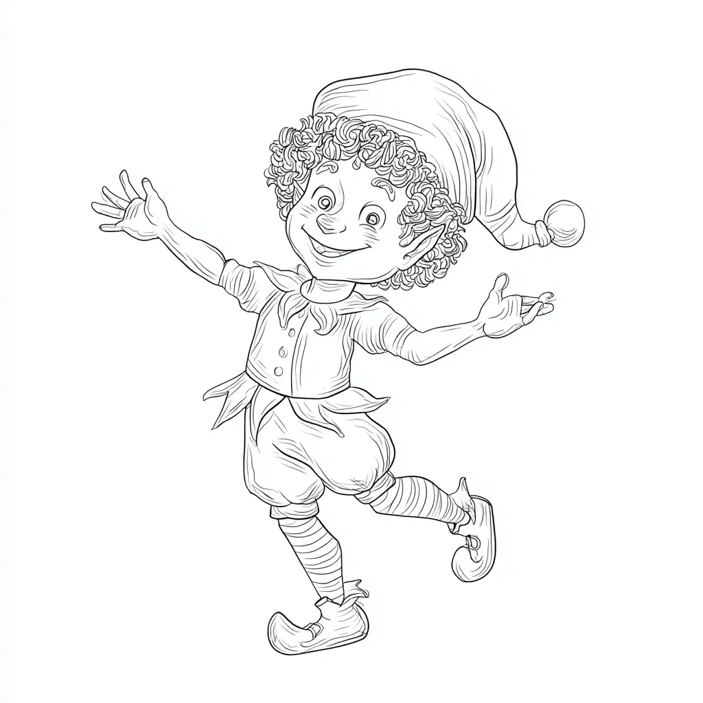 Dibujo de duende juglar para colorear