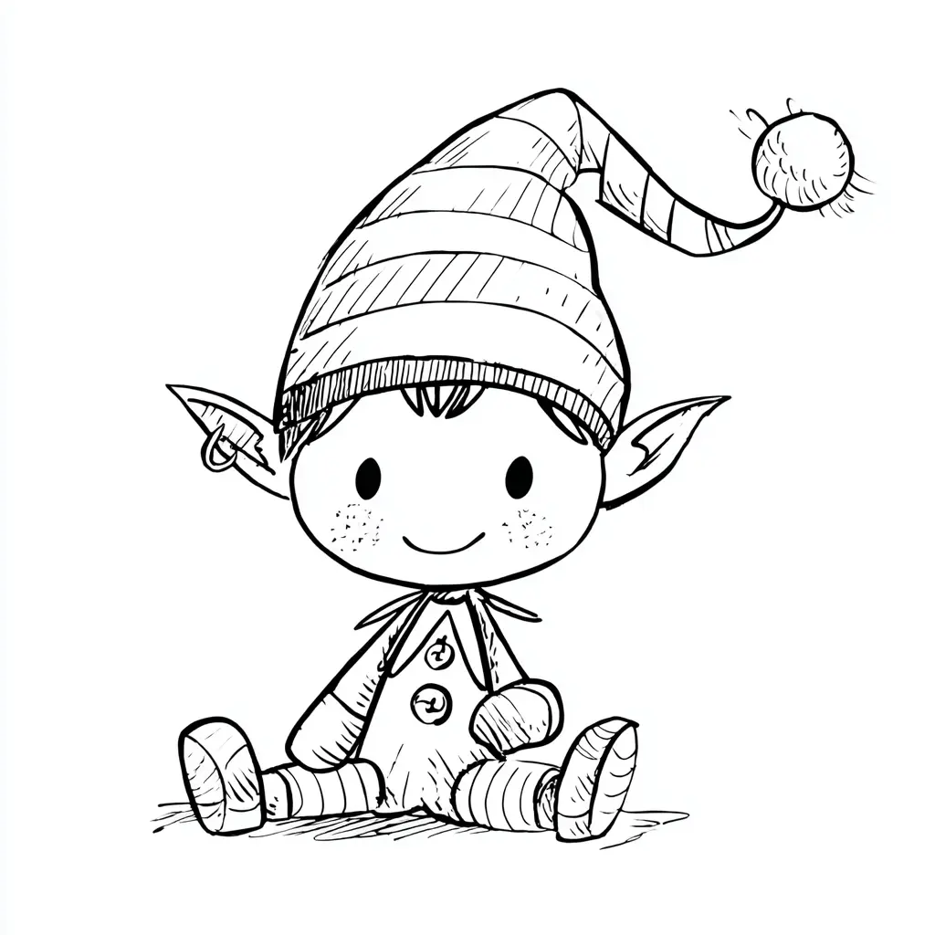 Dibujo de muñeco duende para colorear